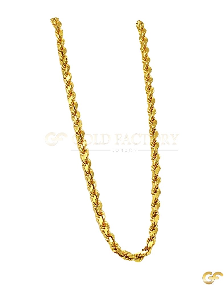 Solid Beautiful Yellow Metal Rope Chain